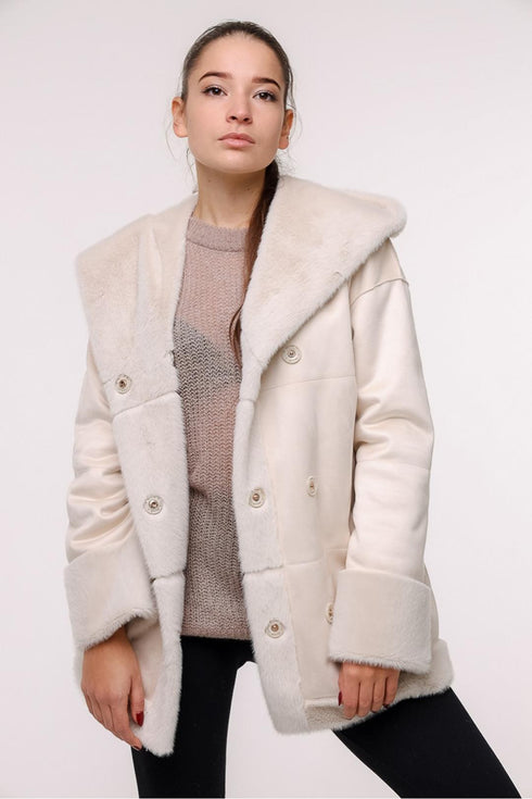 Wendbarer Eco-Kunstpelzmantel