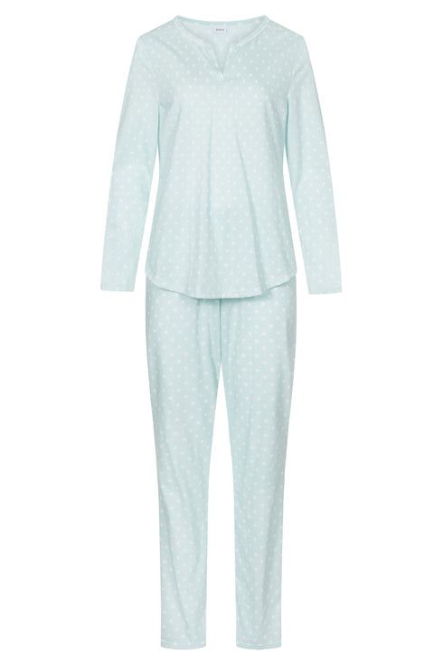 Rösch Pyjama „Tupfen“ mit Rundhalsausschnitt, langen Ärmeln (1/1) und langer Hose