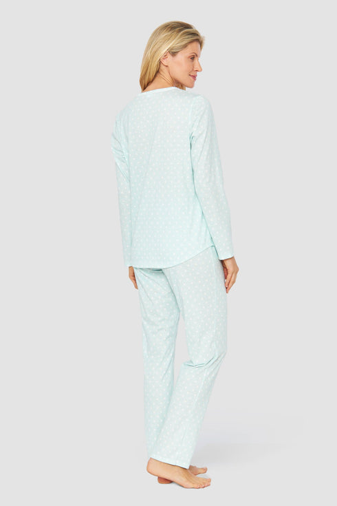 Rösch Pyjama „Tupfen“ mit Rundhalsausschnitt, langen Ärmeln (1/1) und langer Hose