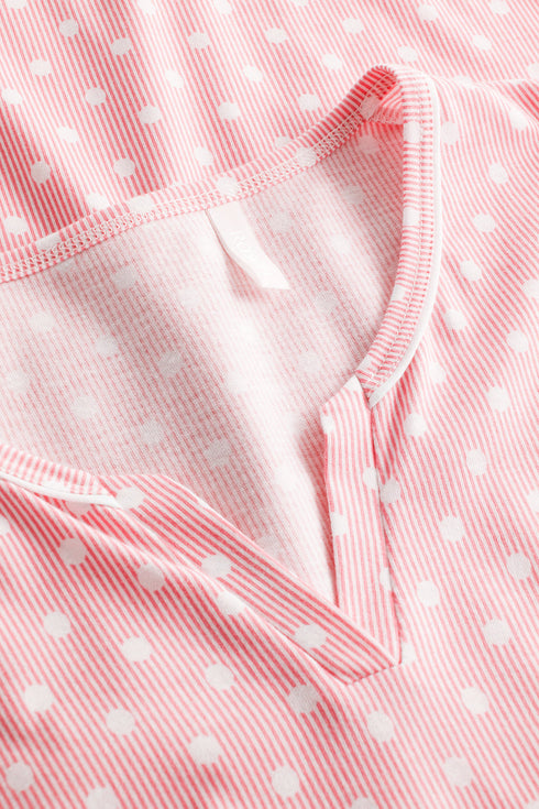 Rösch Nachthemd „Tupfenstreifen“ mit Rundhalsausschnitt und langen Ärmeln