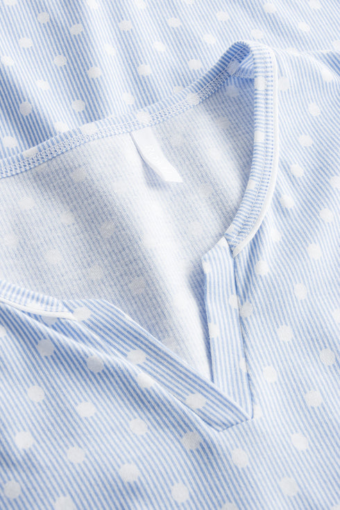 Rösch Nachthemd „Tupfenstreifen“ mit Rundhalsausschnitt und langen Ärmeln
