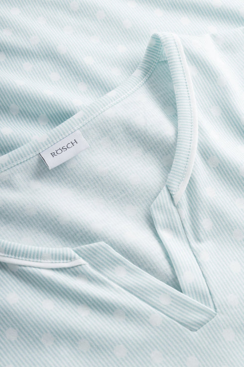 Rösch Nachthemd „Tupfenstreifen“ mit Rundhalsausschnitt und langen Ärmeln