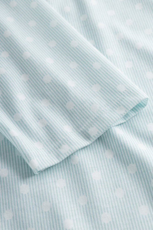 Rösch Nachthemd „Tupfenstreifen“ mit Rundhalsausschnitt und langen Ärmeln