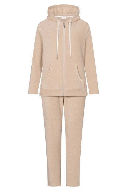 Rösch Lounge-Set – Kapuzenjacke (Zip) und Hose heather nature