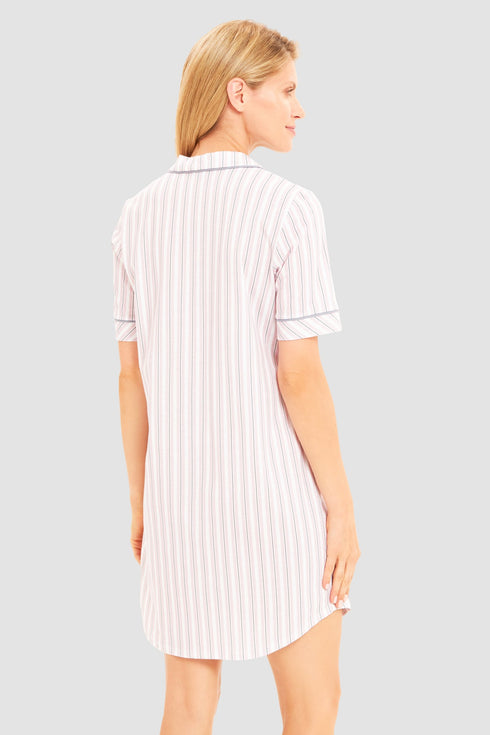 Rösch Nachthemd mit Reverskragen, durchgehender Knopfleiste und 1/2-Ärmeln