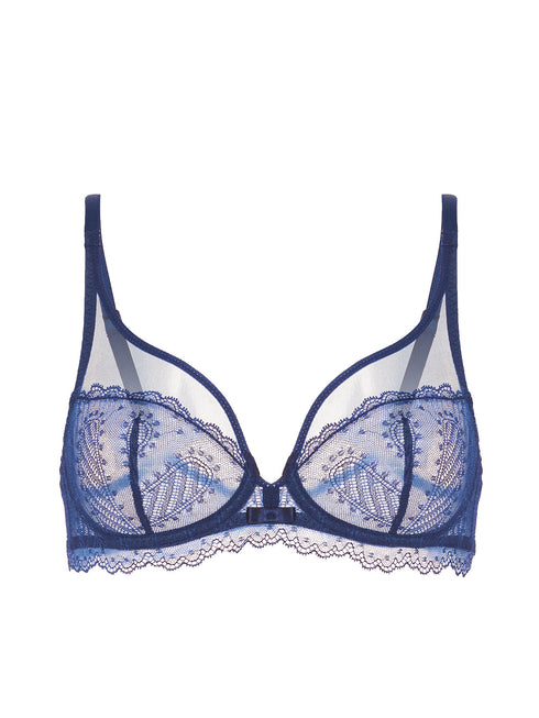 Simone Perele Canopee Spitzen-BH mit Bügel – Triangel, tiefes Décolleté Mitternacht