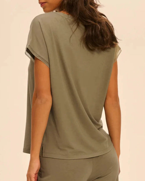 T-shirt Vert Argile AURORE SIMONE PÉRÈLE