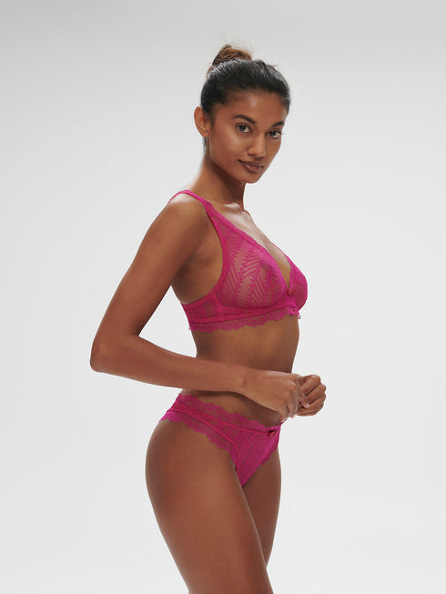 Simone Perele Canopee Triangel-Bralette ohne Bügel – Rose Hibiscus
