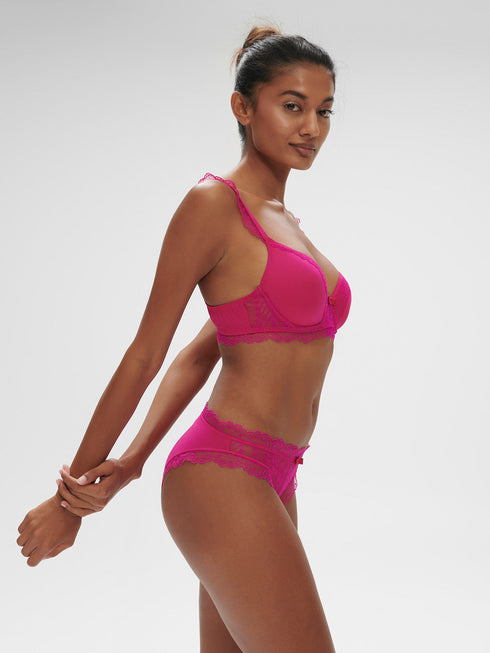 Simone Perele Canopee Spacer-BH mit tiefem Dekolleté – Rose Hibiscus