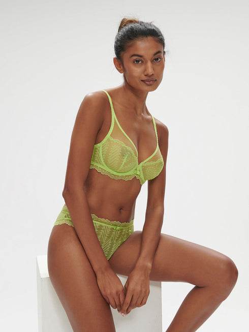 Simone Perele Canopee Spitzen-BH mit Bügel – Triangel, tiefes Décolleté Lime