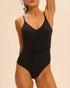 Bügelloser gepolsterter Badeanzug Schwarz SELECT SIMONE PÉRÈLE