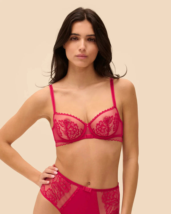 Halbschale-Bügel-BH Cranberry ROMANCE SIMONE PÉRÈLE