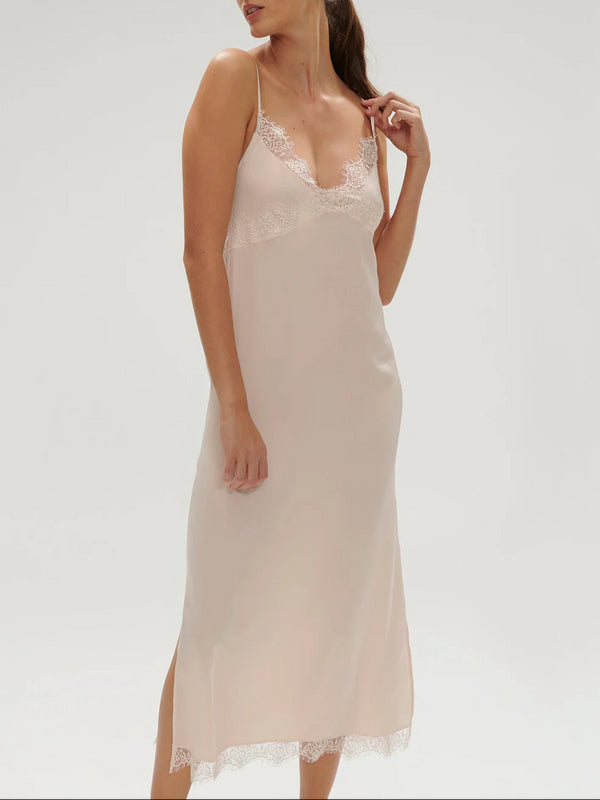 Nighty Lang Sakura Pink SATIN SECRETS SIMONE PÉRÈLE