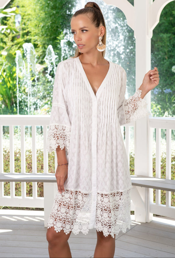 Tunic dress white 23F-807 C FRESH COTTON