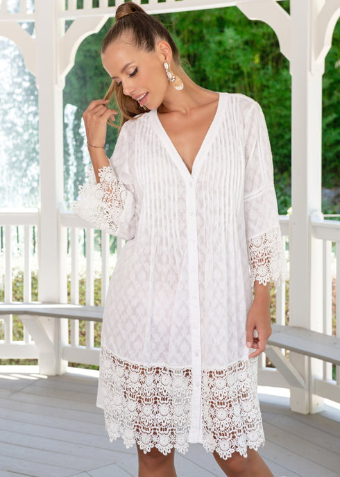 Tunikakleid Weiß 23F-807 C FRESH COTTON