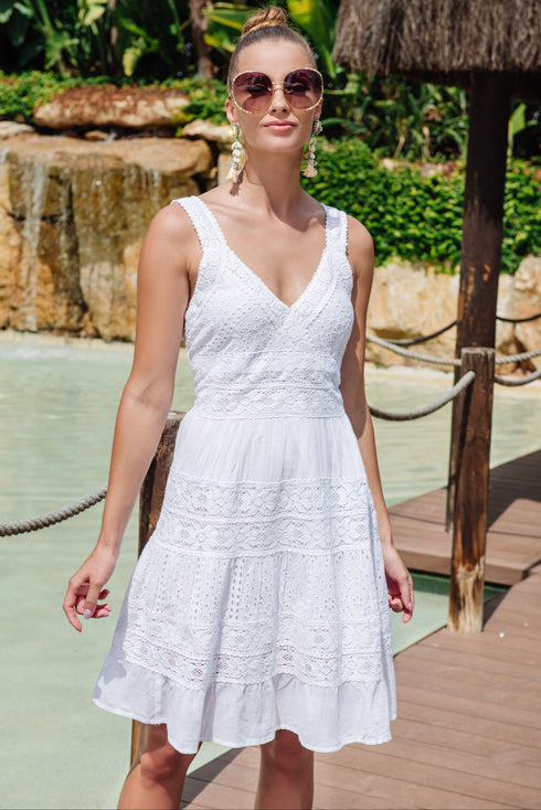 Kleid Weiß 23F-819 C FRESH COTTON