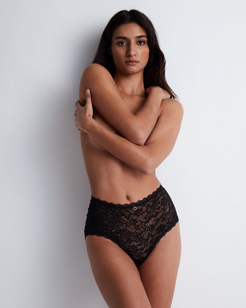 AUBADE Hochgeschnittener Slip ROSESSENCE Black