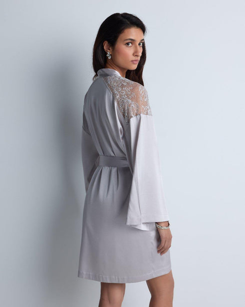 AUBADE Kimono MIDNIGHT WHISPER Cosmos Silver