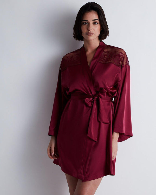 AUBADE Kimono MIDNIGHT WHISPER Crimson Red