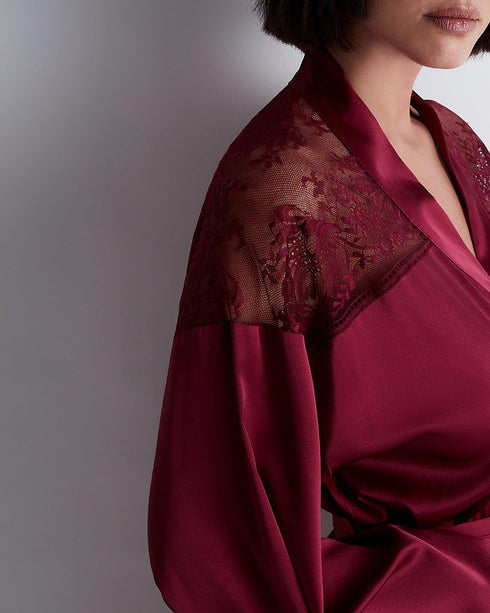 AUBADE Kimono MIDNIGHT WHISPER Crimson Red