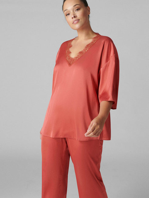 Langarm T-Shirt Rosenquarz SATIN SECRETS SIMONE PÉRÈLE