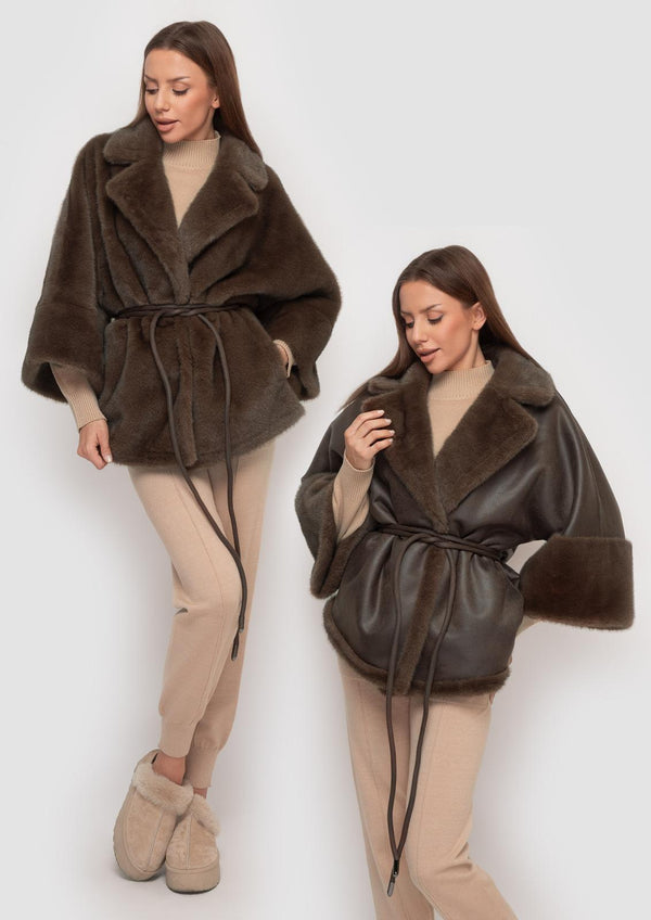 Samange Eleganter Wendemantel aus Eco-Fur