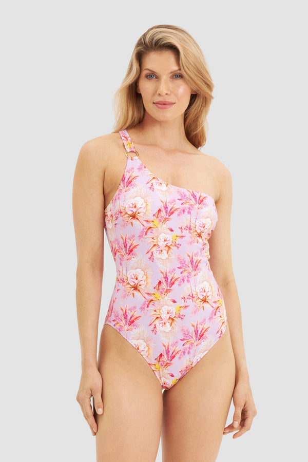 Féraud One-Shoulder Bikini-Top „Palm“ – mit herausnehmbaren Spacer-Cups
