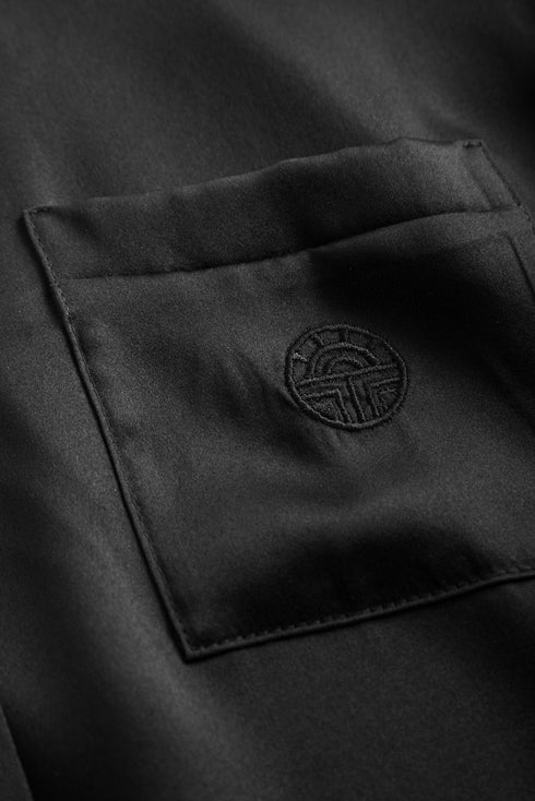 Féraud Seiden-Pyjama mit Reverskragen (Langarm)