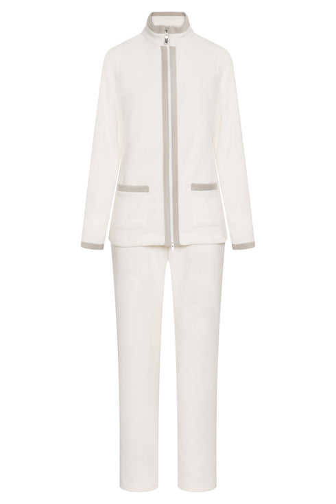 Lounge-Set mit Zipper und Taschen Ivory