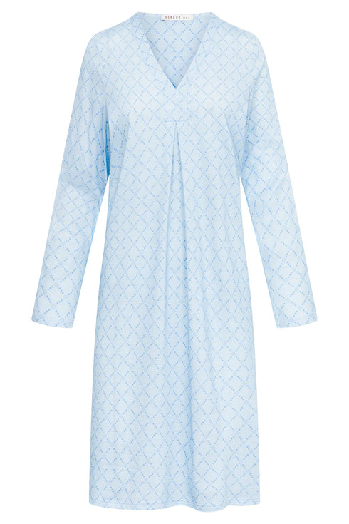 Féraud – Nachthemd mit V-Ausschnitt „Logo-Raute“, langarm