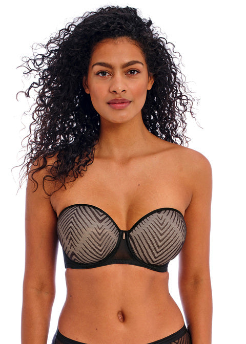 Freya Tailored Black Moulded Strapless Underwire Bra