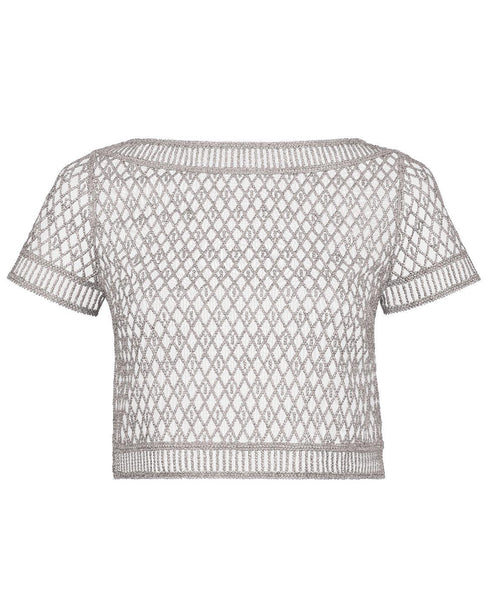 AUBADE Top mit kurzen Ärmeln STARDUST DREAM Cosmos Silver