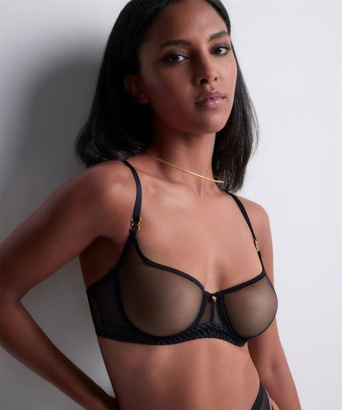 AUBADE Sheer Emotion Demi-Cup Bra Black