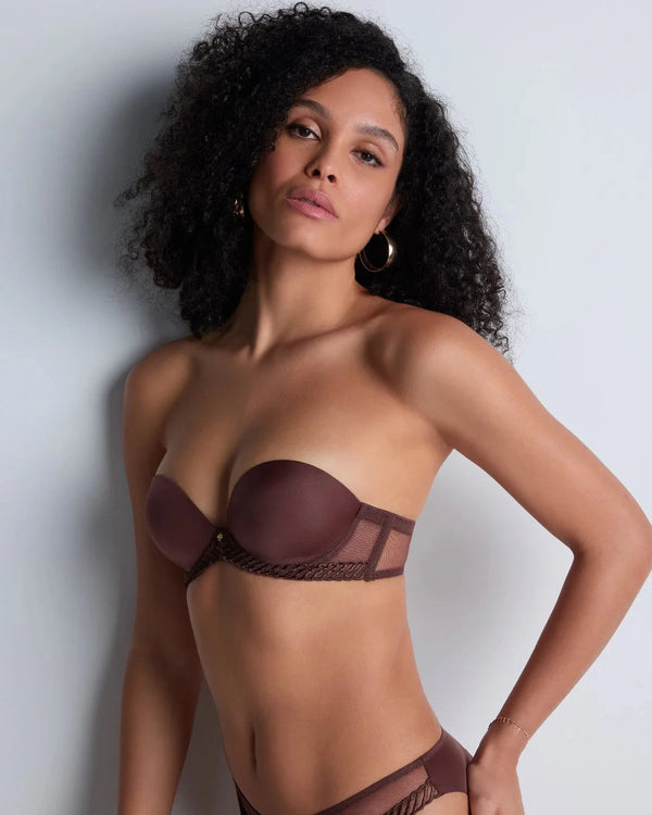 AUBADE Bandeau-Plunge BH SHEER EMOTION Sepia
