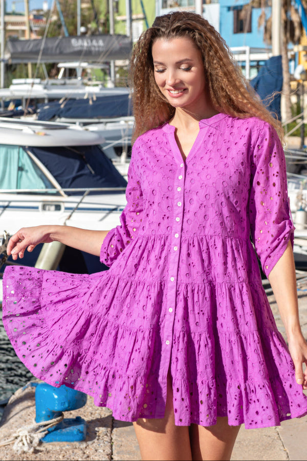 Tunic dress purple 5066 F FRESH COTTON
