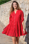 Tunic dress red 5066 F FRESH COTTON