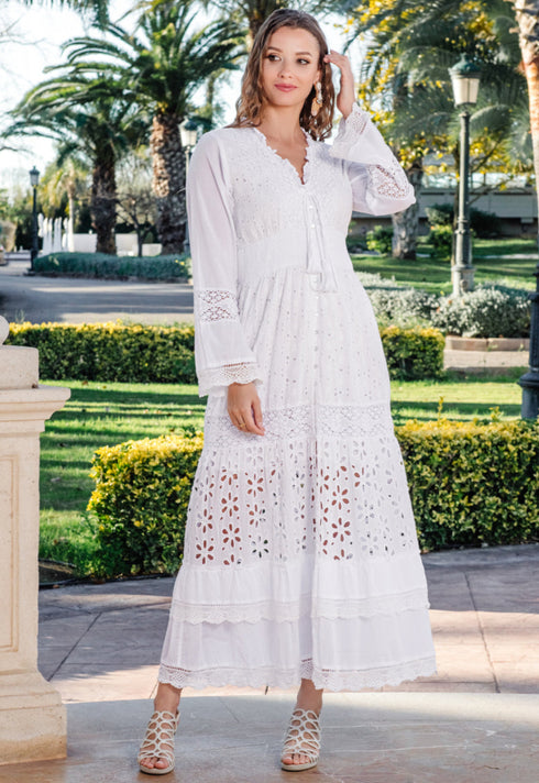 Maxikleid Weiß 5083 F FRESH COTTON