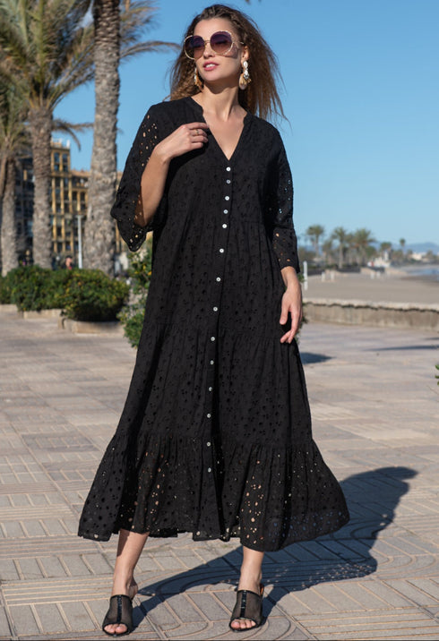 Maxikleid Schwarz 5085 F FRESH COTTON