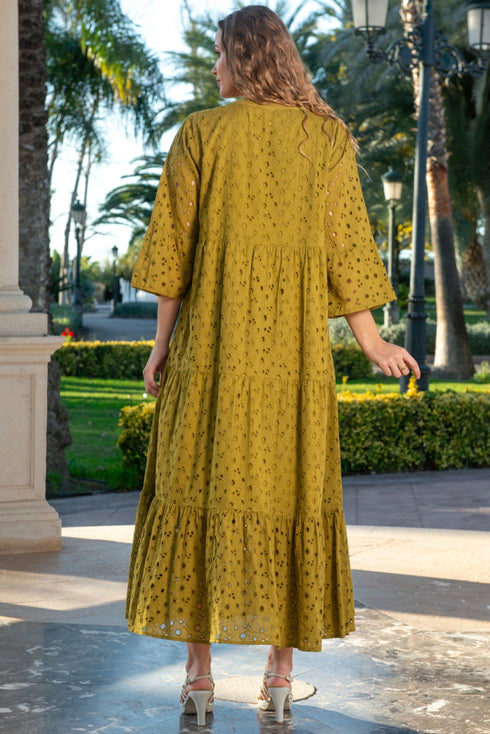 Maxikleid Senfgelb 5085 F FRESH COTTON