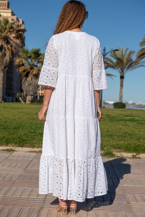 Maxikleid Weiß 5085 F FRESH COTTON