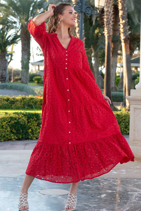 Maxikleid Rot 5085 F FRESH COTTON