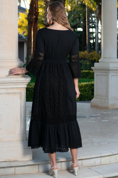 Maxikleid Schwarz 5086 F FRESH COTTON