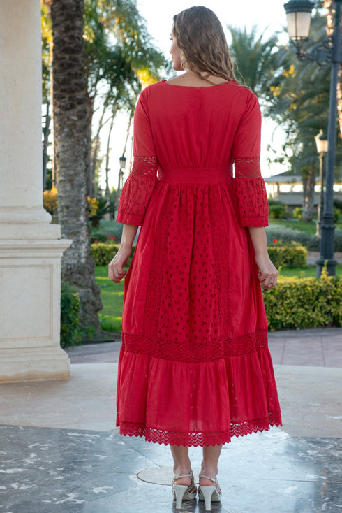 Maxikleid Rot 5086 F FRESH COTTON