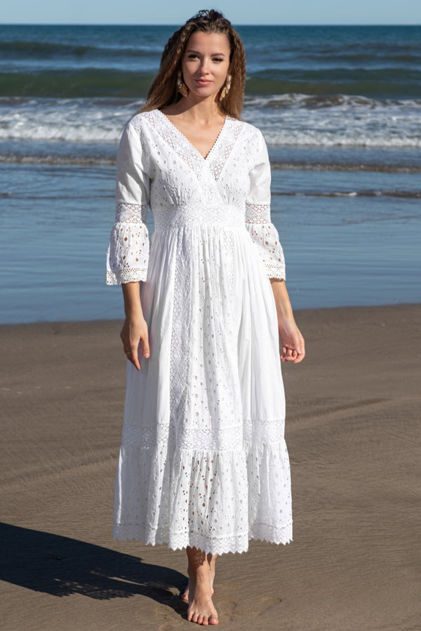 Maxikleid Weiß 5086 F FRESH COTTON