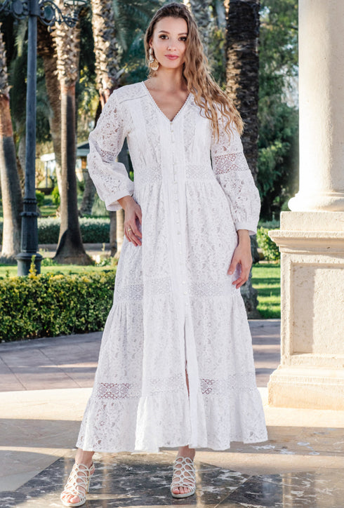 Maxikleid Weiß 5088 F FRESH COTTON