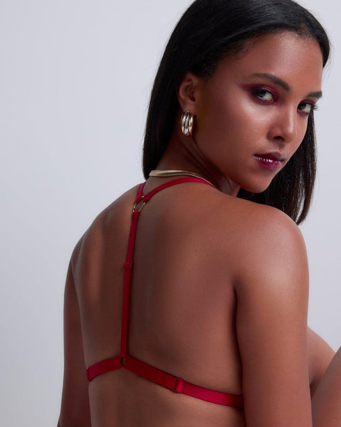 AUBADE Bralette SENSE OF ILLUSION Red Berry