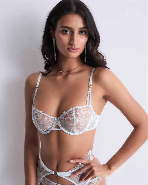 AUBADE Halbschale BH mit Bügel SATIN MEMORIES Arctic Blue