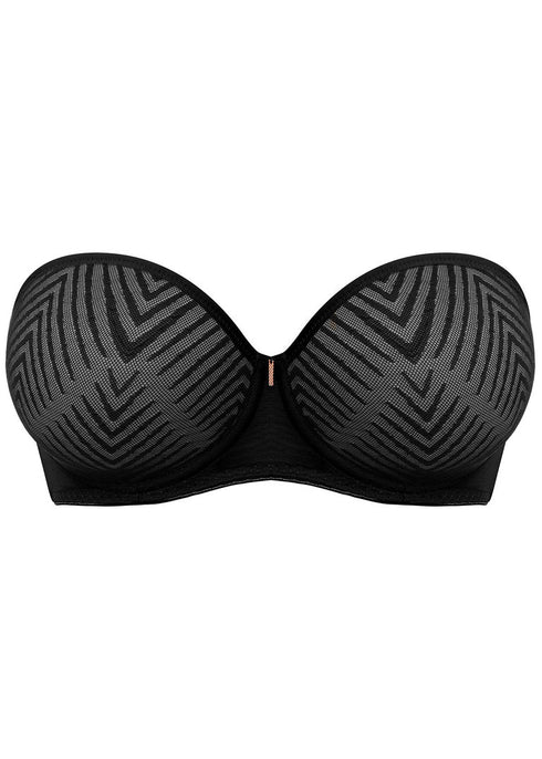 Freya Tailored Black Moulded Strapless Underwire Bra