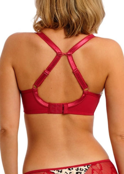Freya Cherish Me Red Leopard Uw Moulded Plunge T-shirt Bra