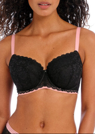 Freya Offbeat Black Wattierter Halbschalen-BH mit Bügel